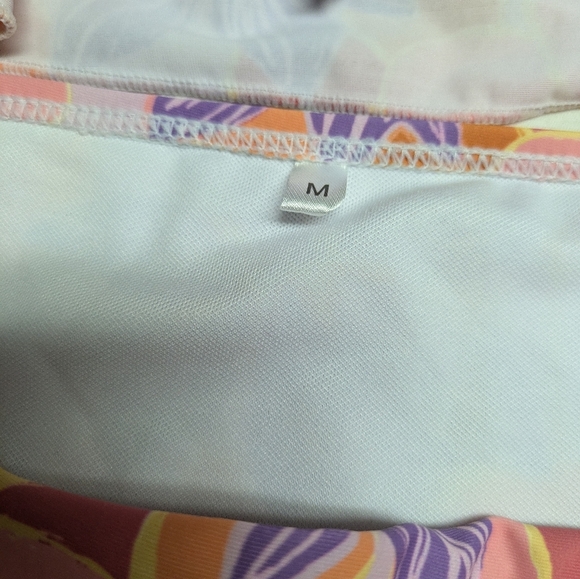 2/$25-Bikini-Flourescent Floral Print Highrise Bottoms & Tie Front Ruffled Tank - Picture 6 of 10